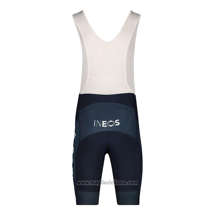 2022 Abbigliamento Ciclismo British Champion Ineos Blu Bianco Manica Corta e Salopette